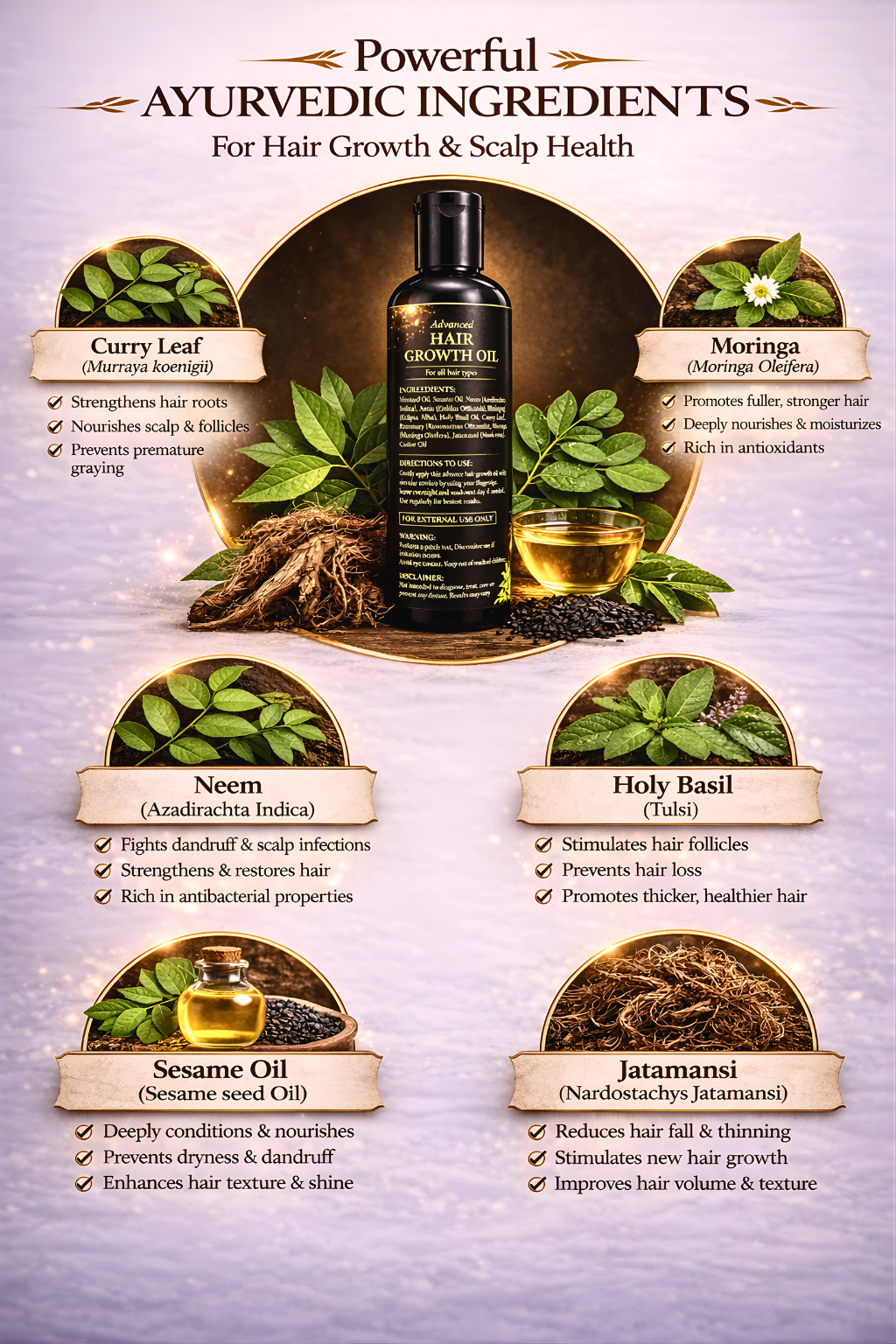 Cavira herbals Handmade and Natural Advanced Hair Growth Oil , helps in Hair growth and Deeply Conditions and strengthens Hair Roots for all Hair types -100ml - Image 2