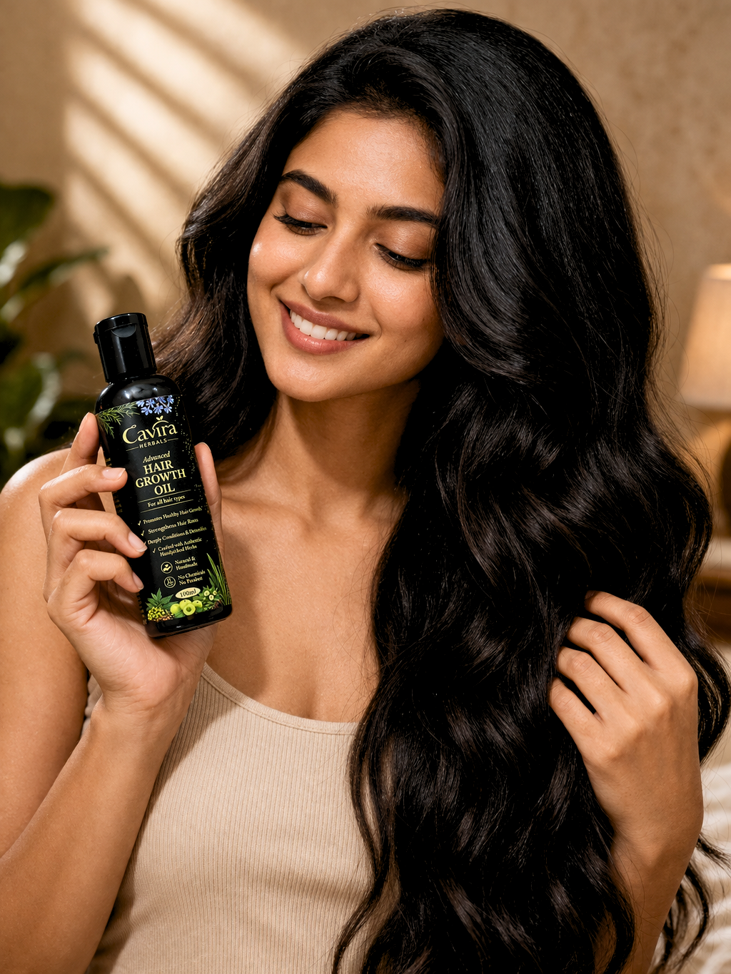 Cavira herbals Handmade and Natural Advanced Hair Growth Oil , helps in Hair growth and Deeply Conditions and strengthens Hair Roots for all Hair types -100ml - Image 3